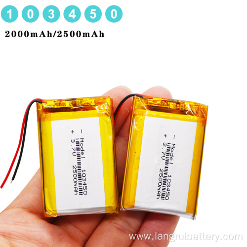 Custom 103450 2000mah 2500mah 3.7v Lithium